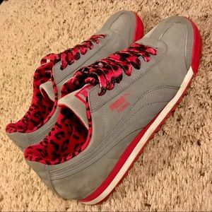 Ladies Puma Roma Grey Leopard Sneakers Size 9